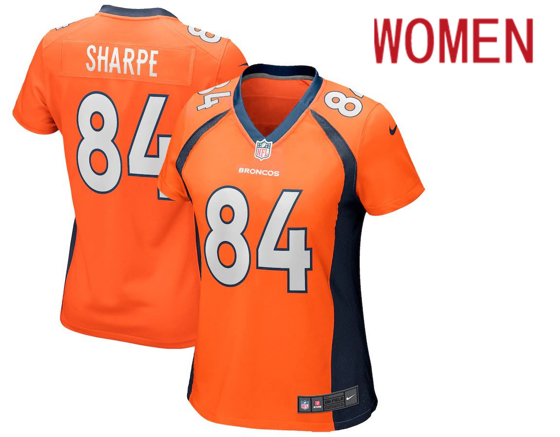 Women Denver Broncos #84 Shannon Sharpe Nike Orange Game Retired Player NFL Jersey